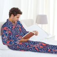 thumbnail image 5 of KLL Retro plants forest animals Sleepwear Mens Flannel Pajamas,Long Cotton Pj Set, 5 of 7