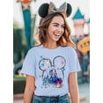 thumbnail image 3 of Camiseta OUMASK para mujer Magic Kingdom Castle Graphic B-Blue, 3 of 6