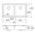 thumbnail image 2 of Elkay Quartz Classic 33 x 18-1/2 x 5-1/2, Double Bowl Undermount ADA Sink with Perfect Drain, White - ELGUAD3319PDWH0, 2 of 7
