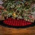 thumbnail image 2 of Gerson Company 48-In Faux Fur Trimmed Buffalo Plaid Tree Skirt, 2 of 2