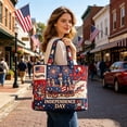 thumbnail image 4 of Quilted Tote Bag Patriotic Stars and Stripes Shoulder Handbag 1776-2026 USA 250th Anniversary Spacious Tote for Daily Use Shopping Work 4th of July Independence Day Events, 4 of 5
