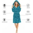 thumbnail image 3 of U2SKIIN Women Hooded Fleece Robe, Short Plush Robes for Womens With Hood Soft Warm Spa Bathrobe（Blue Green-hooded, Large-X-Large）, 3 of 7