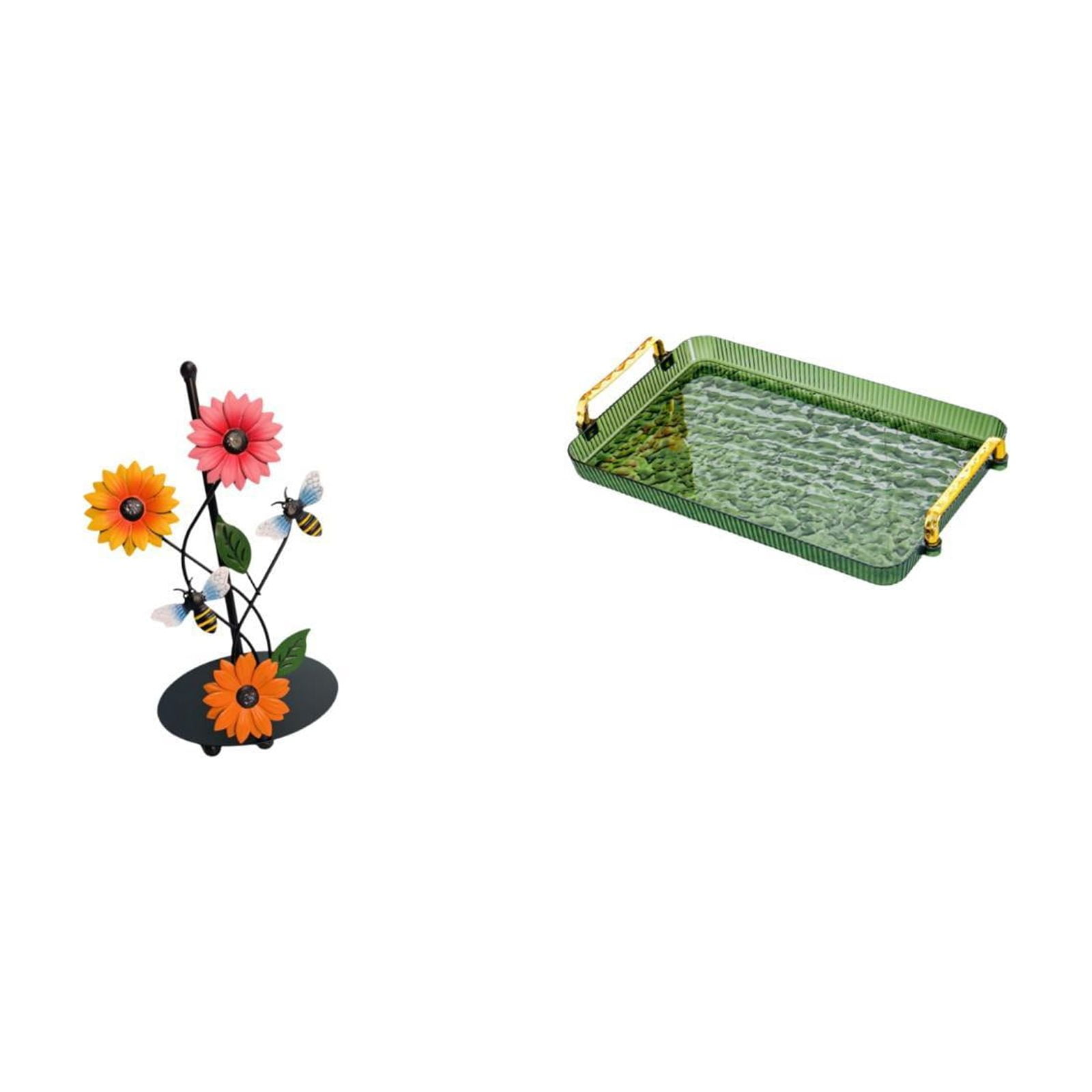 Fiocias Toilet Paper Holder Paper Towel Holder Countertop Serving Tray Kitchen Serving Tray with Handle Rectangle Storage Tray Serving Platter Bathr