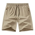 thumbnail image 2 of LTTVQM Men's Athletic Shorts Quick Dry Gym Lightweight Running Summer Workout Shorts with Zipper Pockets Khaki XS, 2 of 7