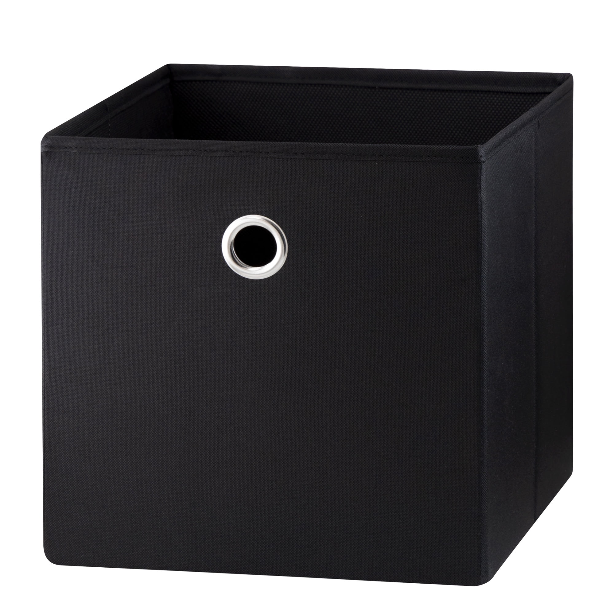 (2 pack) Mainstays Collapsible Fabric Cube Storage Bin, Rich Black