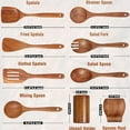 thumbnail image 3 of 9 Piece Natural Teak Wooden Kitchen Utensil Set with Spoon Rest and Comfort Grip Cooking Tools for Everyday Meal Preparation, 3 of 8