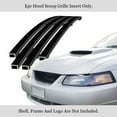 thumbnail image 2 of APS Compatible with Ford Mustang 1999-2004 GT V8 Hood Scoop Black Billet Front Grill Grille Insert F66020H, 2 of 7