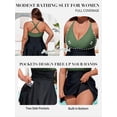 thumbnail image 2 of Asoul Plus Size One Piece Swimsuit for Womens Tummy Control Swimdress Swimwear Criss Straps Bathing Suits with Pockets, 2 of 10