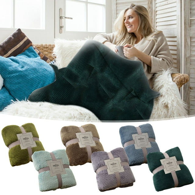 Tyidzon Throw Blanket Scratch Thickened Color Borlaug Sofa Blanket Flannel Blanket