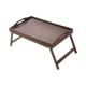 thumbnail image 5 of Mesa de comedor de bandeja de cama de madera con manijas de pie de pie multifuncional para el dormitorio robusto patas plegables plegables soporte Marrón, 5 of 9