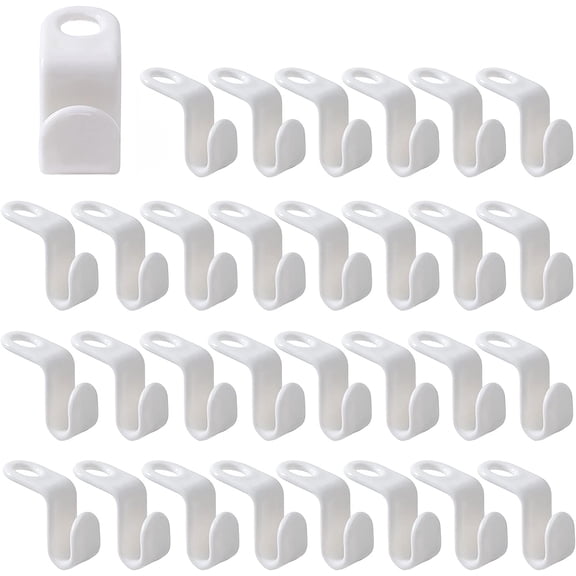 30 Pcs Clothes Hanger Connector Hooks Coat Hanger Hooks Easy to Organize Space Saving for Wardrobe Closet Garderobe (White)