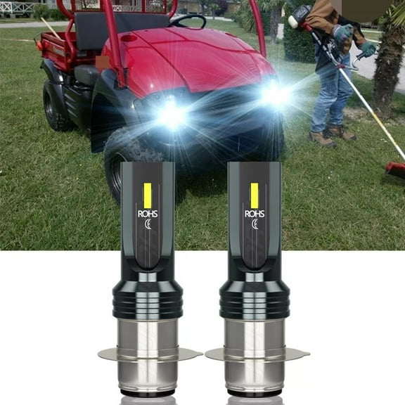 For Kawasaki Mule 600 610 3000 3010 H6M LED Headlight Bulbs 80W 6000K White 2 Pack