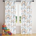 thumbnail image 5 of Blackout Kids Curtains,White Boho Bohemia Rainbows Clouds Hearts Pattern Childrens Insulated Curtains Set Of 2,Bedroom Essentials,Toddler Room Decor 42x84in(106x213cm), 5 of 5