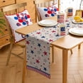 thumbnail image 3 of Table Runner Dresser Scarves 108 Inch Long,Independence Day Stars Stripe Linen Dining Table Runners USA Flag on Vintage Linen Tabletop Scarf for Wedding Holiday Party Kitchen, 3 of 7