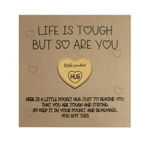 UYUH POCKET HUG Personalized Encouragement Gift for Friends Mini Wooden Keepsake with Inspirational Message Blessing for Birthday, Get Well