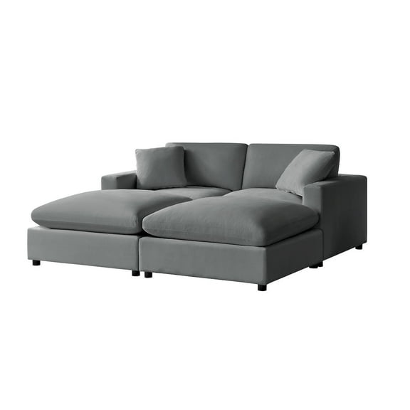 Comfort Pointe Casella Modular 4-Piece Sectional in Charcoal Performance Fabric