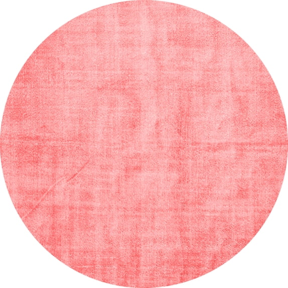 Ahgly Company Indoor Round Abstract Red Contemporary Area Rugs, 3' Round
