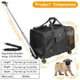 thumbnail image 5 of Dual Compartment Pet Carrie,Dog Rolling Carrier Detachable Wheels Up to 38lbs 2 Cats Traveling Hiking Camping, 5 of 8