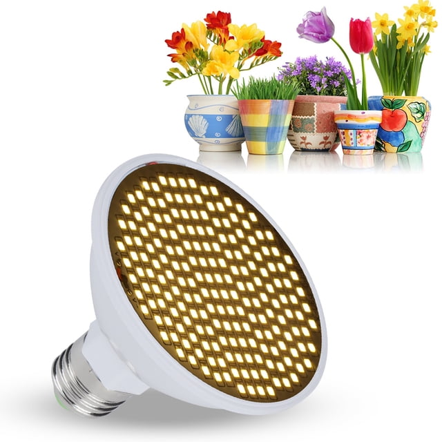 8W E27 LED Grow Light 1957LM 200 LED Bombilla de crecimiento de plantas de espectro completo con ángulo de haz de 120 lámpara LED de luz cálida para horticultura que puede ANGGREK Otros