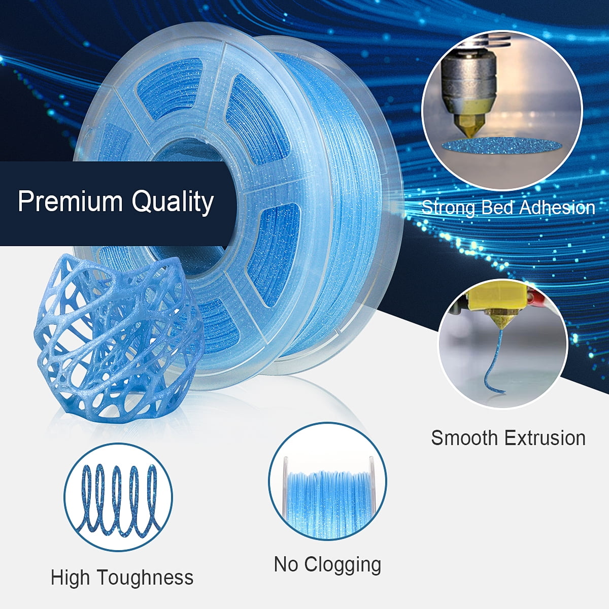 Blue Color PLA 1.75mm 1kg 3D Printer Filament 3D Printing Materials