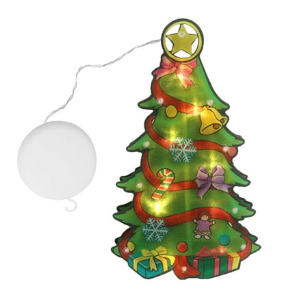 

Destyer Christmas Decoration Window Hanging Pendant Xmas Tree Holiday Shop Sucker Lamp Light Christmas Tree