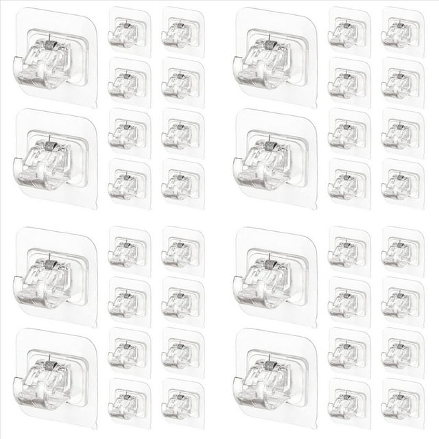 40 Piezas Soportes de Barra de Cortina Autoadhesivos Soportes para Barras de Cortina Sin Perforar Sin Perforación Ajustables Sin Clavos - 2