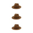 thumbnail image 2 of Qarigey Sombreros grandes de invierno de Color sólido vestido de ala ancha gorras de lana cálidas mujeres hombres vaquero niños al aire Type1 NO1, 2 of 6