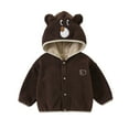 thumbnail image 3 of Swuxness Toddler Hooded Warm Fleece Coat, Kids Fall Long Sleeve Jacket, Toddler Solid Color Zipper Casual Zip Up Jacket with Front Pockets for Boys and Girls Coffee, 2-3 Years, 3 of 5