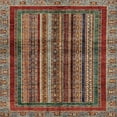 thumbnail image 1 of Ahgly Company Machine Washable Indoor Square Abstract Saffron Red Area Rugs, 3' Square, 1 of 7