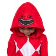 thumbnail image 2 of Power Rangers Unisex Toddler Kids Union Suit MMPR Character 1PC Hooded Pajama For Boys Girls Sleepwear Loungewear Red Green Blue Pink Ranger, 2 of 6