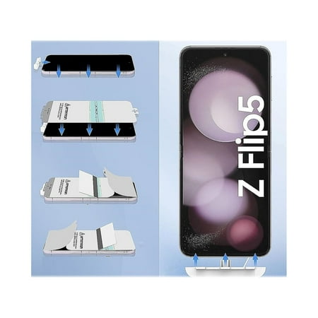 SaharaCase - ZeroDamage Ultra Strong+ Tempered Glass + Film Screen Protector for Samsung Galaxy Z Flip5 (2-Pack) - Clear