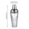 thumbnail image 3 of New Cocktail Mixing Glass Stainless Steel Lid Filter Glass Shaker 420ml, 3 of 8