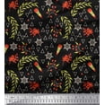 thumbnail image 1 of Soimoi Silk Fabric Leaves,Berries & Triangle Geometric Print Fabric by the Yard 42 Inch Wide, 1 of 3