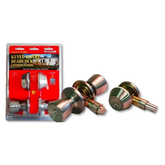 Mobile Home Door Lockset - Stainless Steel Keyed Alike Entry Lock & Deadbolt - Secure Door Hardware for Manufactured Homes - Durable Exterior Door Lock