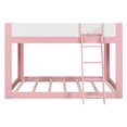 thumbnail image 5 of Queen-Over-Queen Low-Profile Bunk Bed with Guardrails, Wooden Kids Bed with Reversible Ladder, Accent Two-Tone Bed Frame, 5 of 7