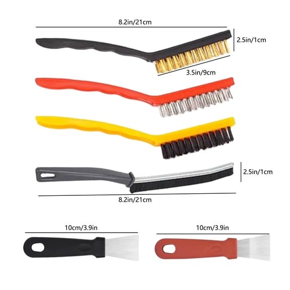 VALSEEL Cleaning Brush 7 Pcs Hard-Bristled Crevice Cleaning Brush with 7 Hook Hand Kitchen Cleaning Tools Cleaner Scrub Brush Tile Joints Door Window Angled Bristles for Bathtub Cleaning Supplies