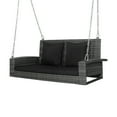 thumbnail image 1 of Costway 2-Person Patio PE Wicker Hanging Porch Swing Bench Chair Cushion 800lbs, 1 of 10