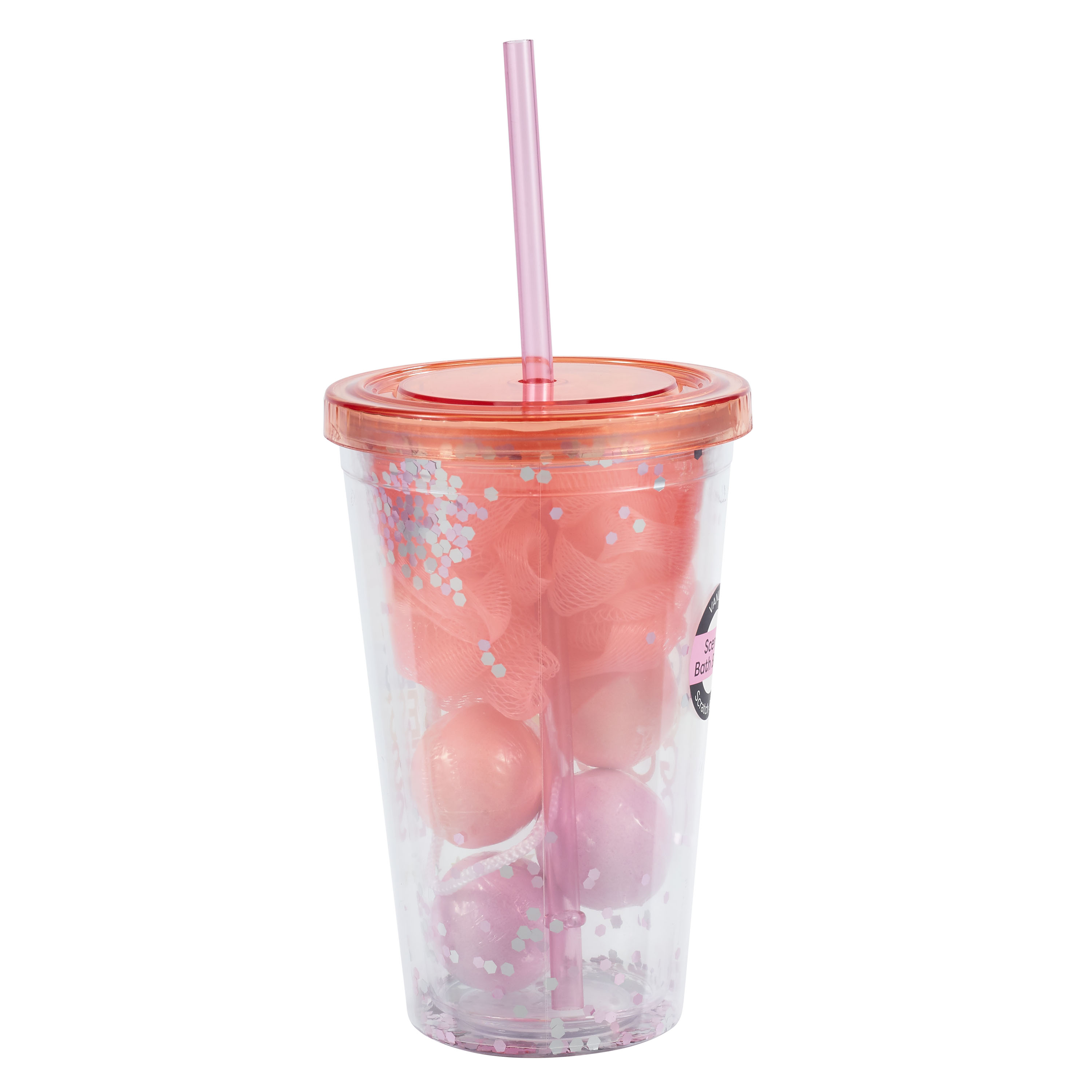 U Style Insulated Tumbler with Scented Bath Bombs and Loofah, Good Vibes