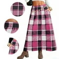 thumbnail image 5 of THDHVS Women's Skirts,Long Plaid Wool Skirt for Womens Winter Fall Warm High Elastic Waist A line Flared Pleated Wool Tartan Skirts,Skirts for Women Trendy, 5 of 8