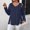 Navy, variant on HLKJKLS Long Sleeve Shirts For Women V Neck Strap Cutout Long Sleeve T Shirt Loose Fit Soft Breathable Polyester Spandex Fabric Gray Xl-5Xl
