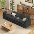 thumbnail image 4 of 110’’ Sectional Couches for Living Room, Noelse Cloud Sectional Sleeper Sofa with Deep Seats, 3 Seater Sofa Couches with Removable Washable Corduroy Fabric for Living Room Bedroom and Apartment, Gray, 4 of 11