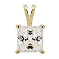 thumbnail image 1 of 14K Solid Yellow Gold Pendant Only | Princess Cut Cubic Zirconia Solitaire | 2.0 Carat | With Gift Box, 1 of 2
