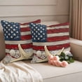 thumbnail image 2 of Coastal American Flag Outdoor Waterproof Pillow Covers, Starfish Shell Vintage Decorative Square Throw Pillowcase Sofa Cushion Sham for Patio/Couch/Chair, 18"x18" 2 Pack, 2 of 8