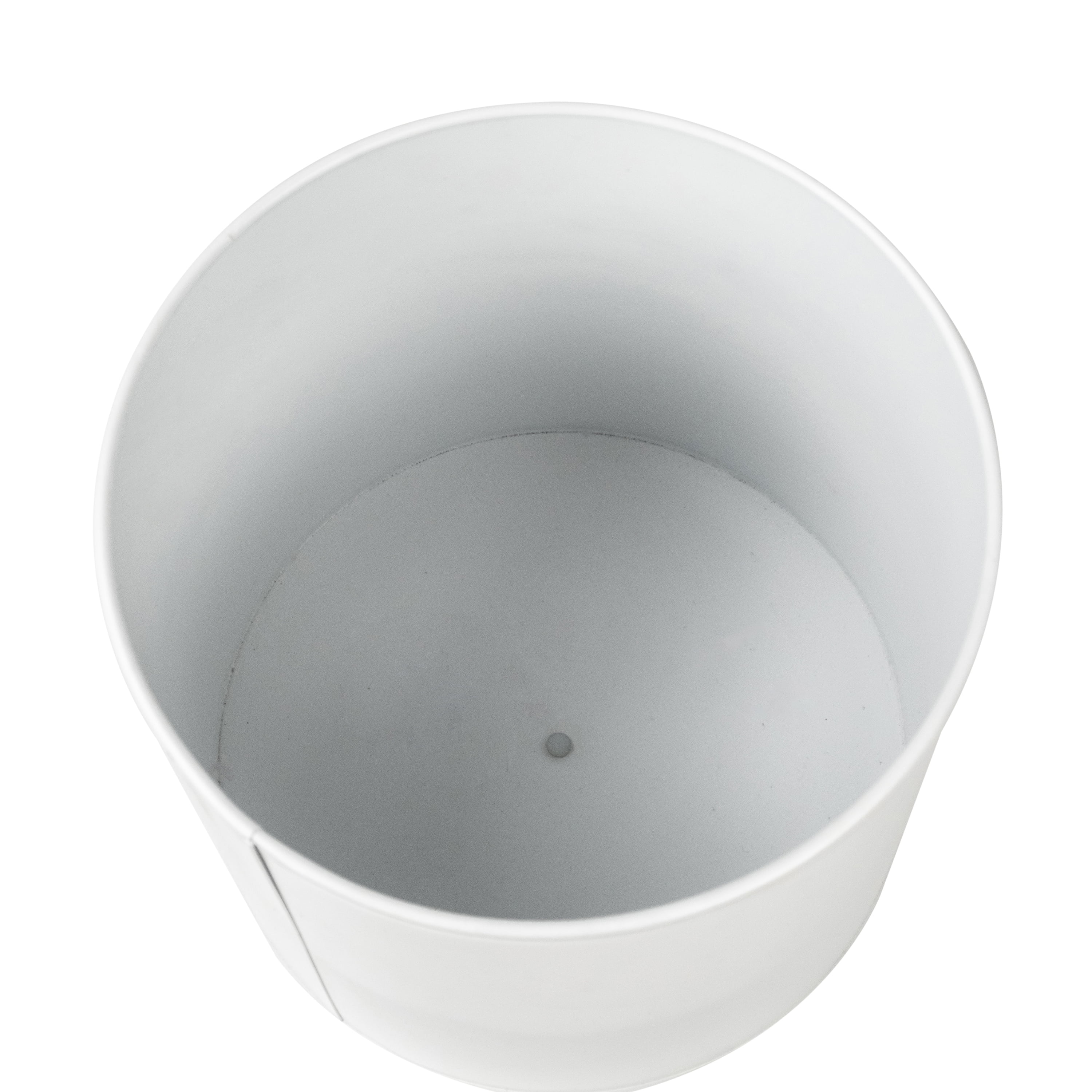 Mainstays 11 inch White Round Metal Planter with Black Metal Stand, 11 in Length x 15 in Height, Indoor