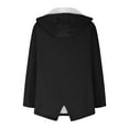 thumbnail image 4 of Lmnyox Women's Winter Rain Jacket Fleece Lined Zipper Up Hooded Long Rain Coat Waterproof Thermal Outdoor Windbreaker, 4 of 6
