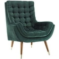 Modway Suggest Tufted Performance Velvet Lounge Chair in Green