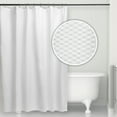 thumbnail image 5 of Microdry Water-Repellent Embossed Fabric Shower Curtain Liner Set with 12 Rust-Resistant Chrome Double Roller Hooks, White (13-Piece), 5 of 8