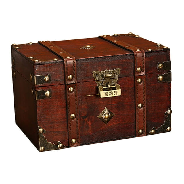 Storage Trunk with Lock Composite Treasure Chest Board Treasure Chest Composite Bedroom Living Room Treasure Chest Collection Cabinet
