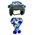 thumbnail image 2 of Fetchwear Snowflake Fleece Trapper Hat & Scarf Set for Dogs, Blue/Gray, X-Small/Small, 2 of 5