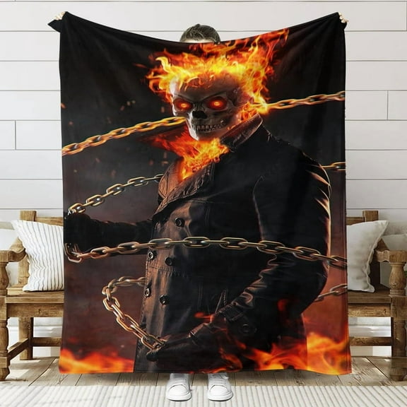 Ghost Rider Anti Pilling Flannel Blanket Gifts for Fans Lover Girls Boys Women Present Hoodie Him Bed 60"x80"